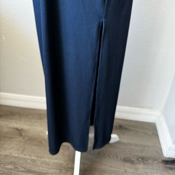 Anrabess Blue Halter Strappy Dress Circle Front Cutout SZ M - Picture 9 of 15